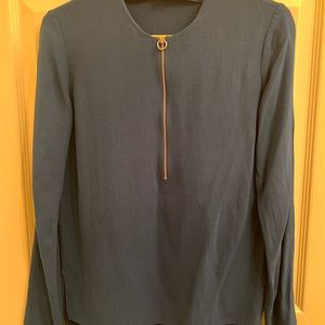 Stella McCartney Arlesa crepe top Blue Zipper 36